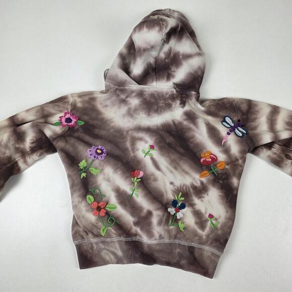VTG Y2K Miss Me Hoodie Womens Small Tie-Dye Zip Up Embroidered Floral Butterfly - Picture 10 of 12